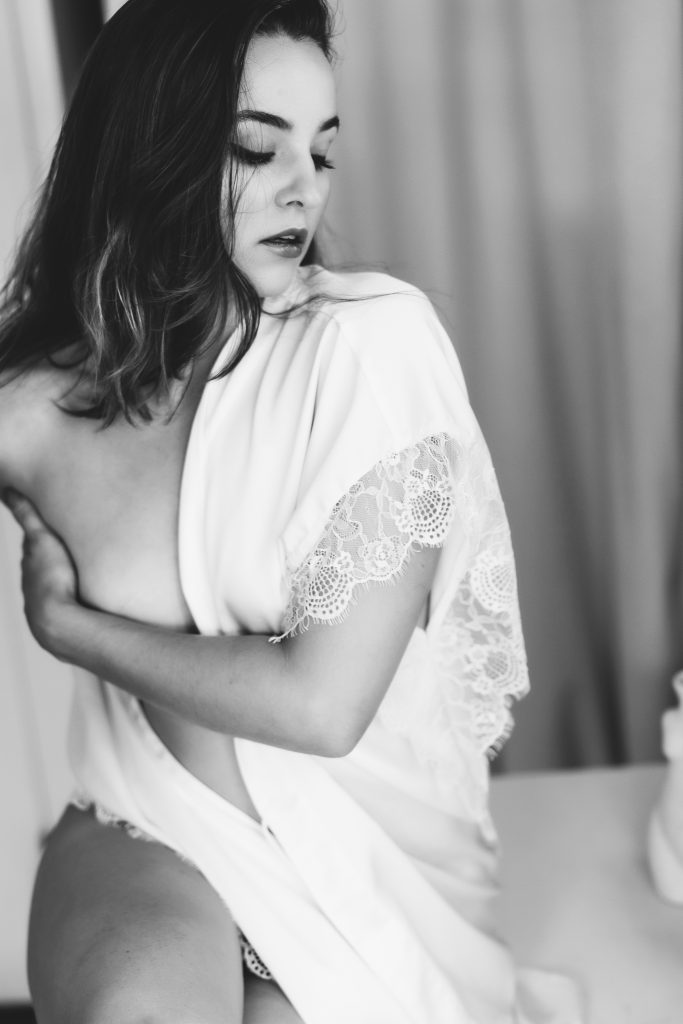 boston natural light studio black and white boudoir portraits